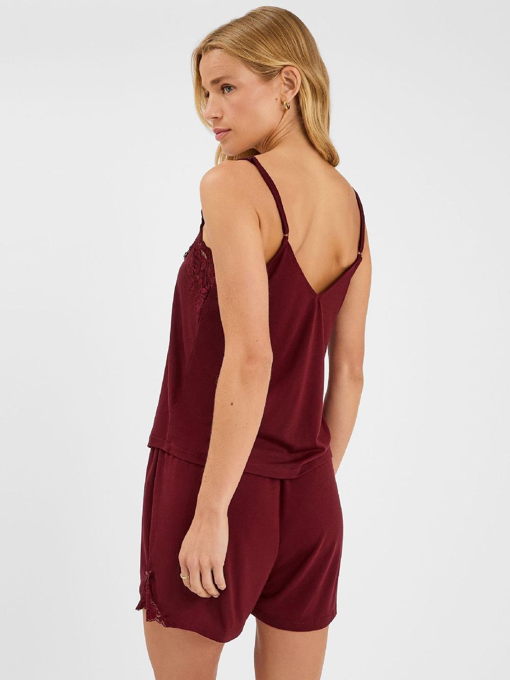 seraphine Accessorize Red Lace Trim Short Pyjamas Set