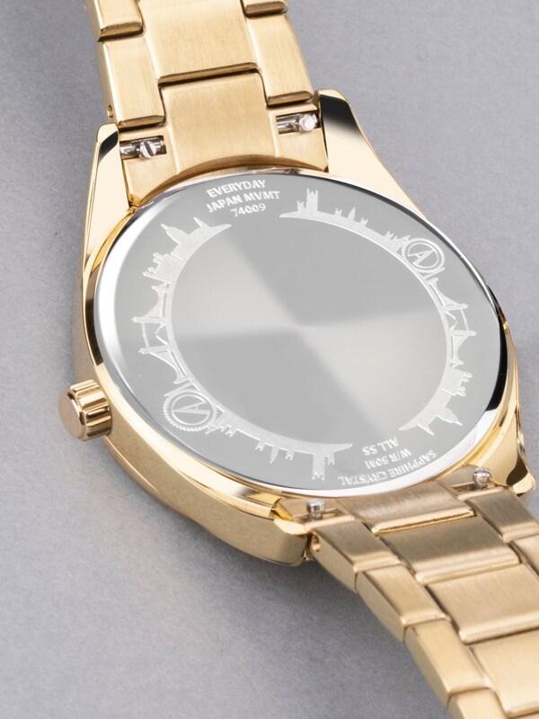 Seraphine Accurist Everyday Mens Gold Plated Stainless Steel Bracelet Analogue Watch