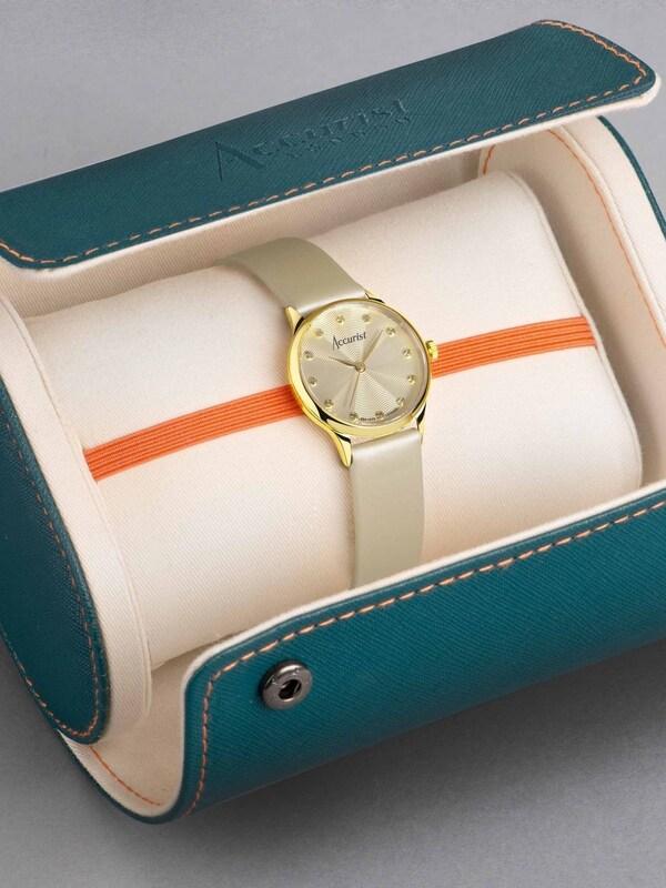 Seraphine Accurist Ladies Cream Dress Leather Strap 28mm Watch