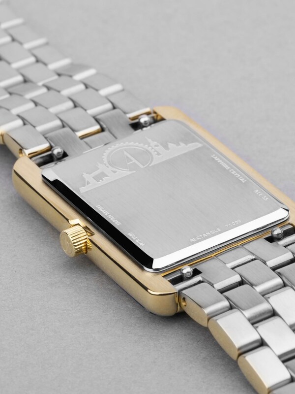 seraphine Accurist Rectangle Womens Gold Plated Two Tone Stainless Steel Bracelet Analogue Watch