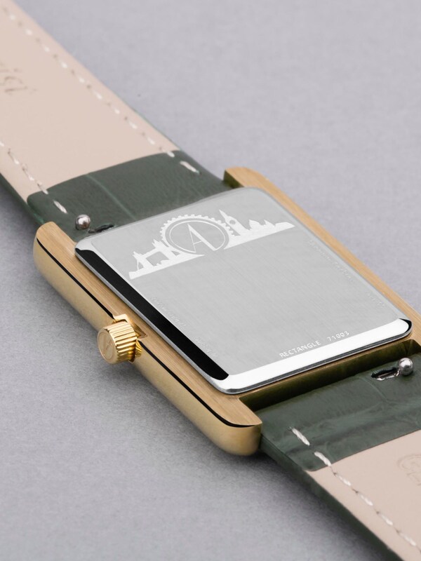 Seraphine Accurist Womens Green Rectangle Leather Strap Analogue Watch