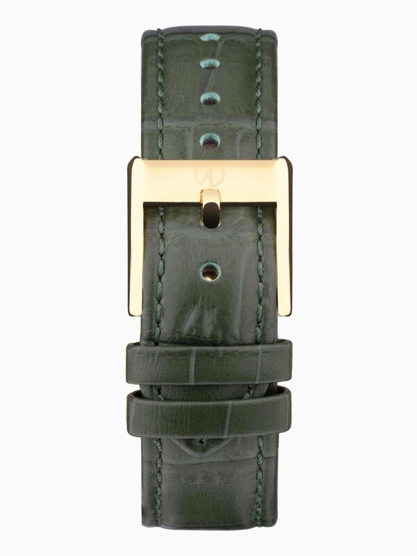 seraphine Accurist Womens Green Rectangle Leather Strap Analogue Watch