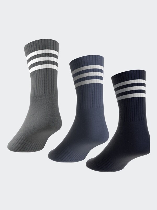 Seraphine Adidas Blue 3-Stripe Crew Length Socks 3 Pack