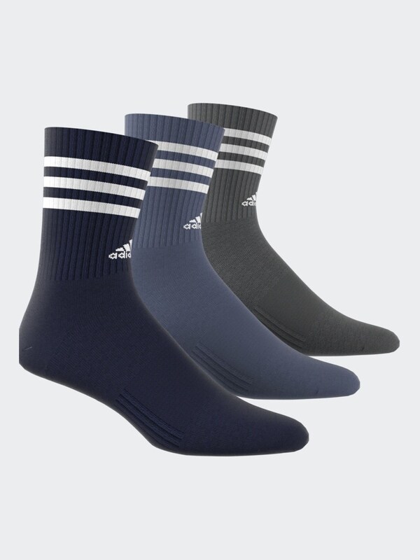Seraphine Adidas Blue 3-Stripe Crew Length Socks 3 Pack
