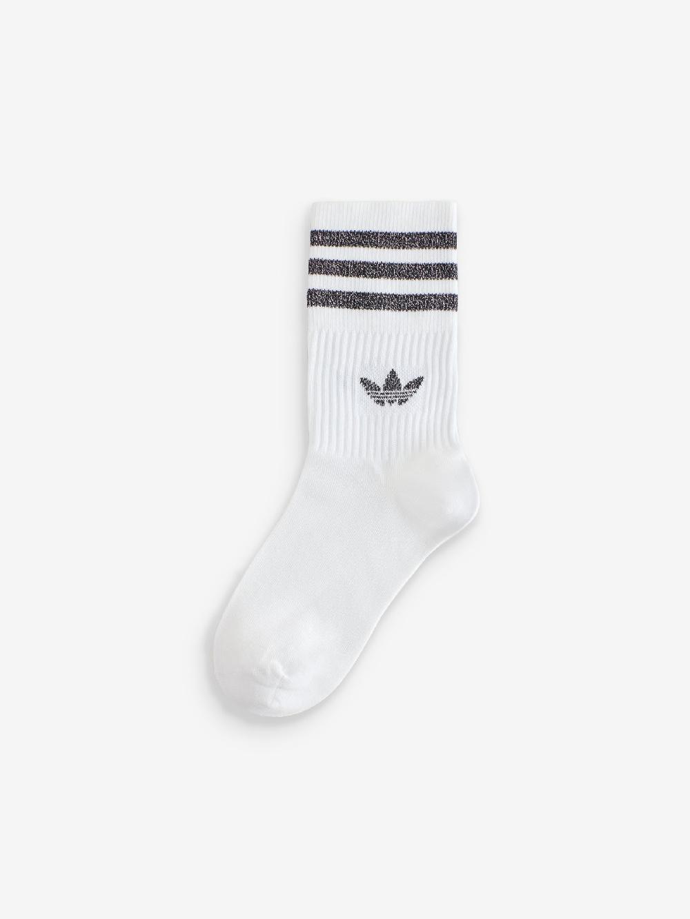 seraphine adidas Originals Pink/White Mid Cut Glitter Crew Socks 2 Pack