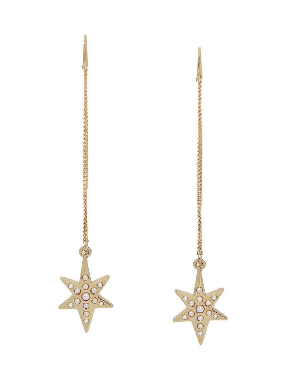 seraphine AllSaints Gold Tone Starburst Threader Earrings