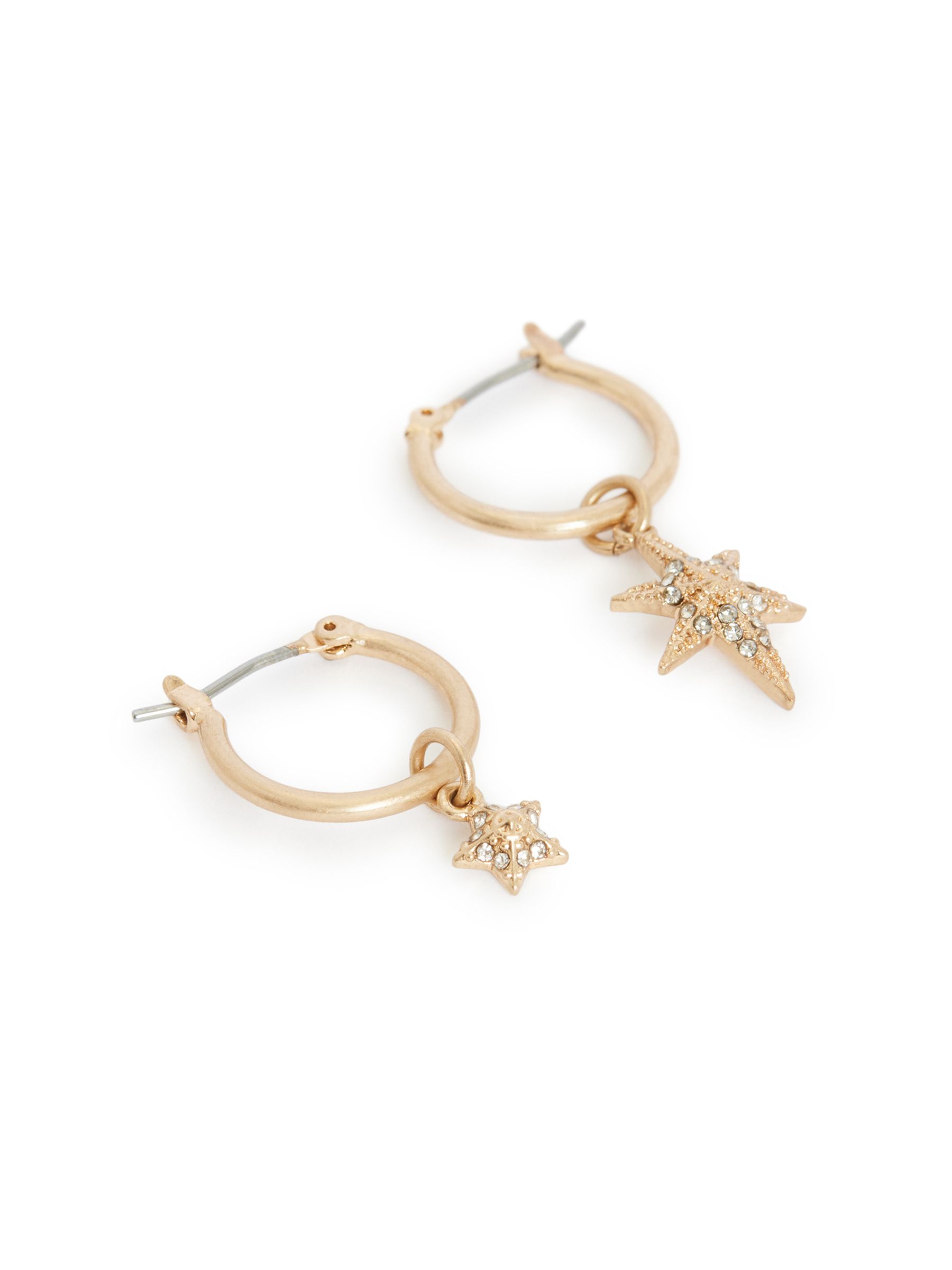 seraphine AllSaints Silver Tone Celestial Star Charm Huggies