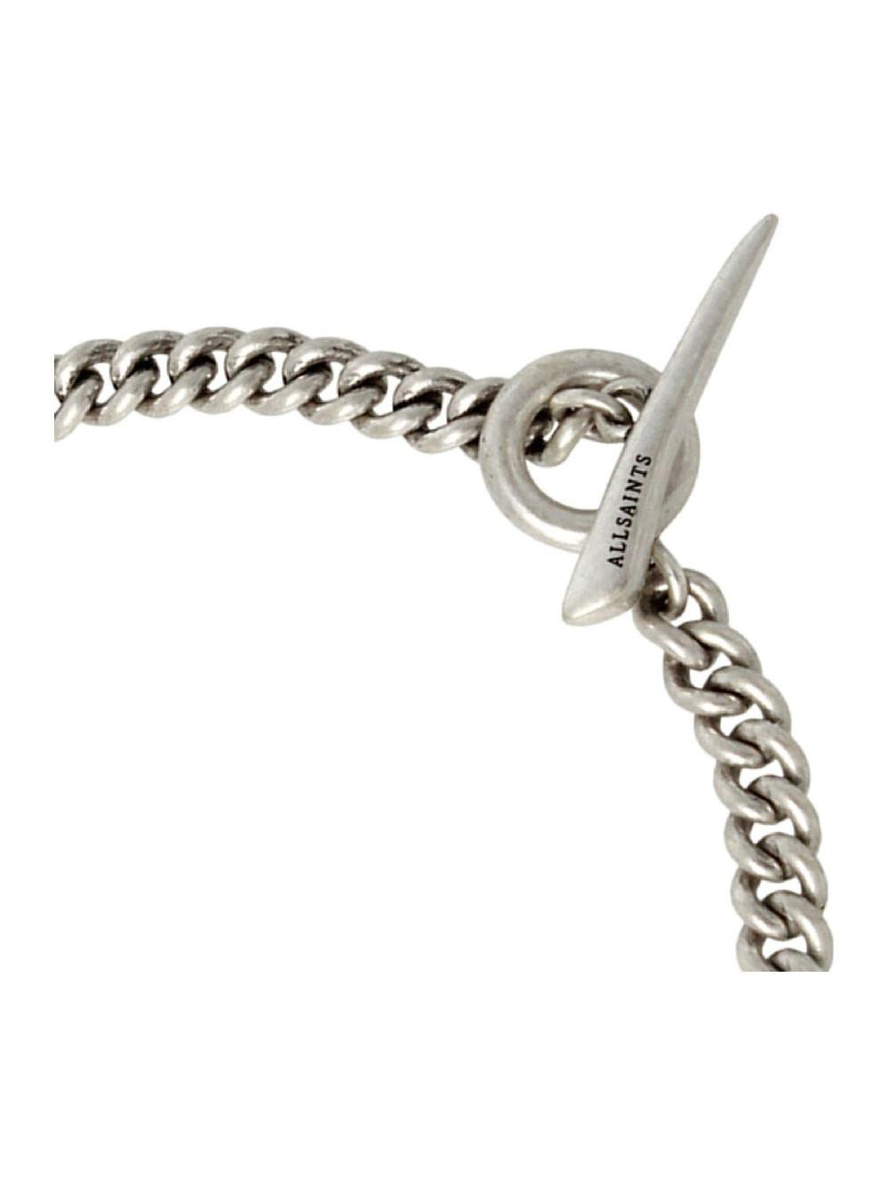 seraphine AllSaints Silver Tone Mens Curb Chain Bracelet