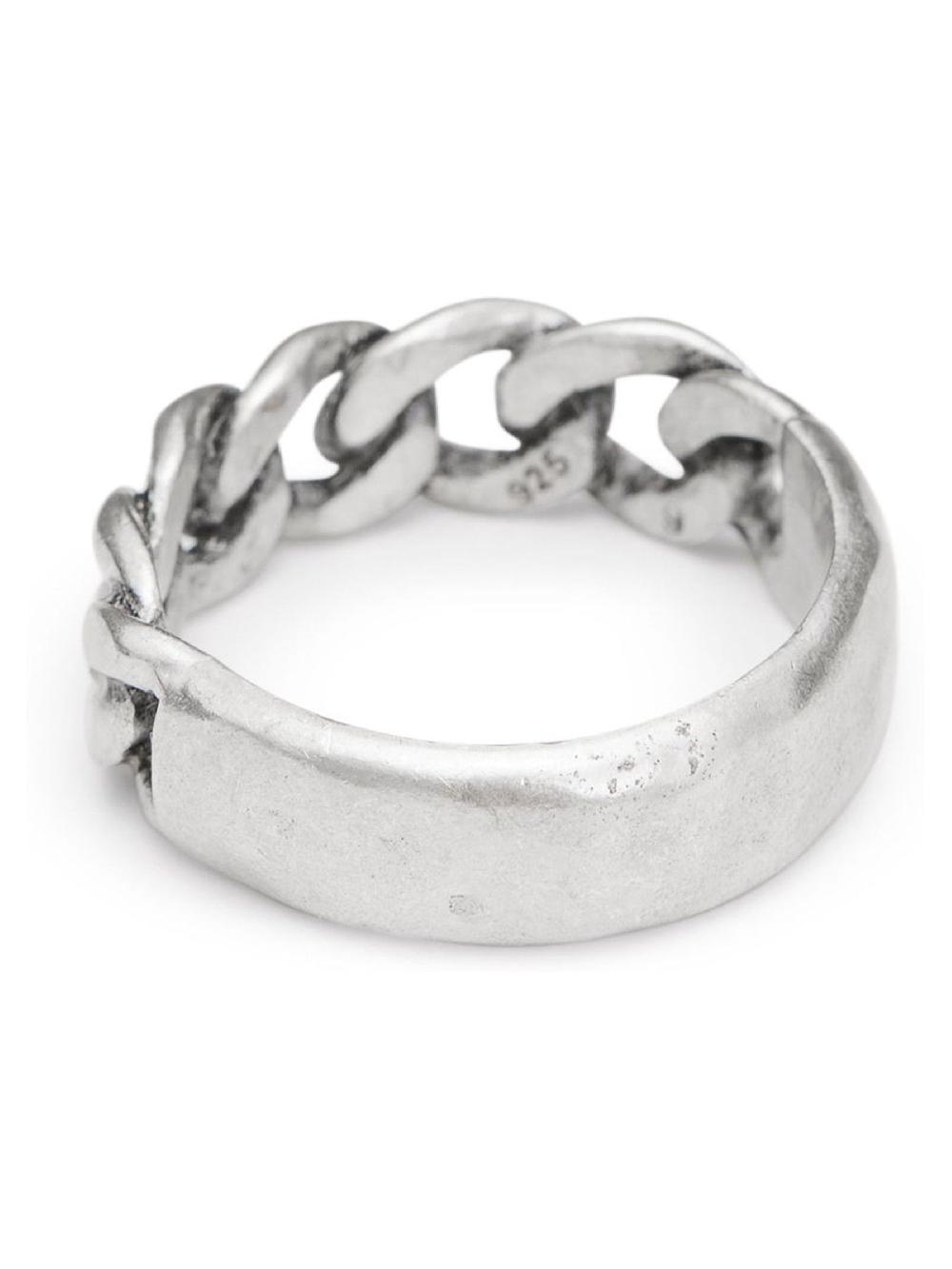 seraphine AllSaints Silver Tone Mens Frozen Chain Band Ring