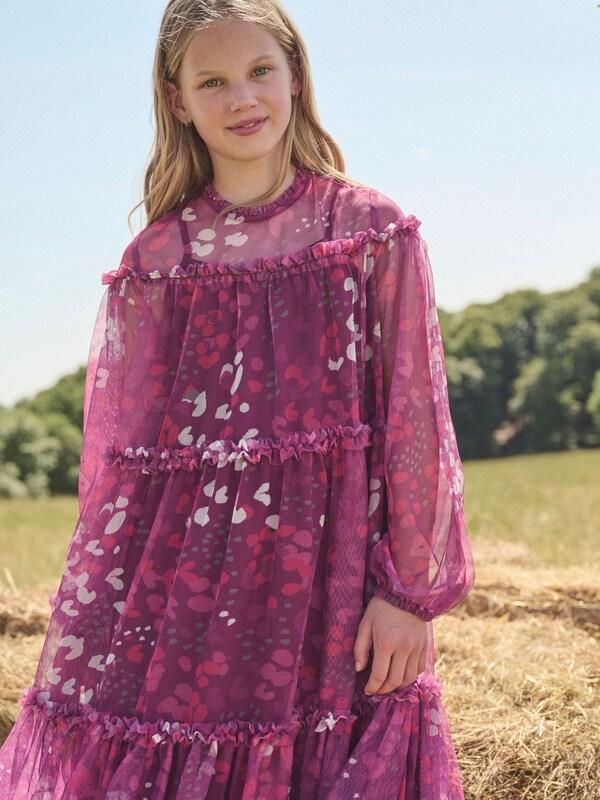 Seraphine Angel & Rocket Baby Pink Beatrice Mesh Asymmetric Frill Dress