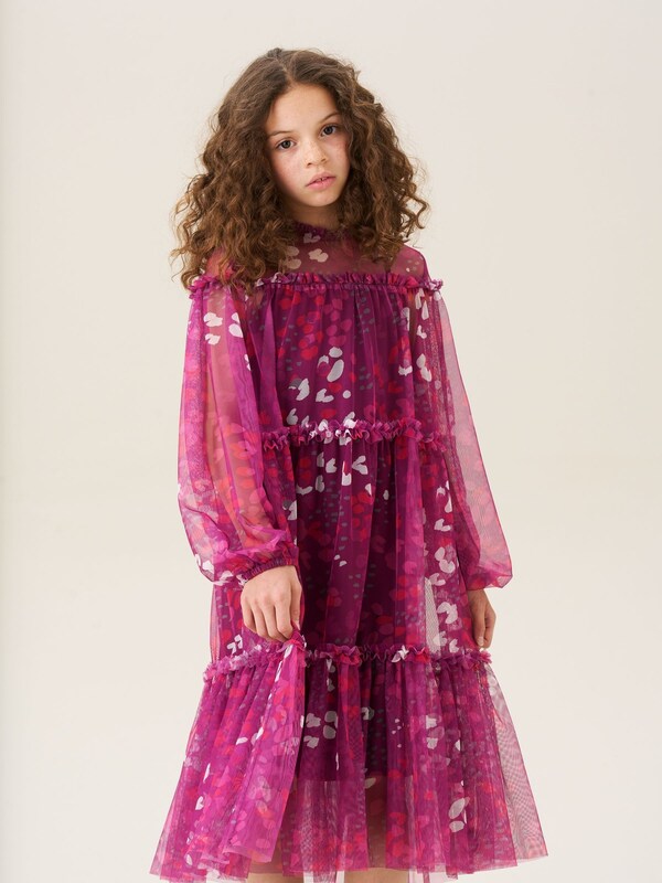 Seraphine Angel & Rocket Baby Pink Beatrice Mesh Asymmetric Frill Dress