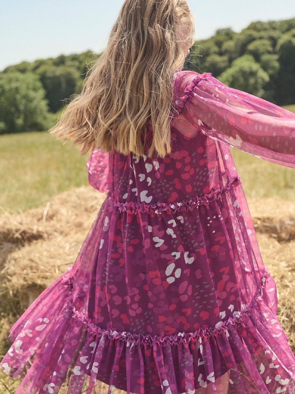 seraphine Angel & Rocket Baby Pink Beatrice Mesh Asymmetric Frill Dress