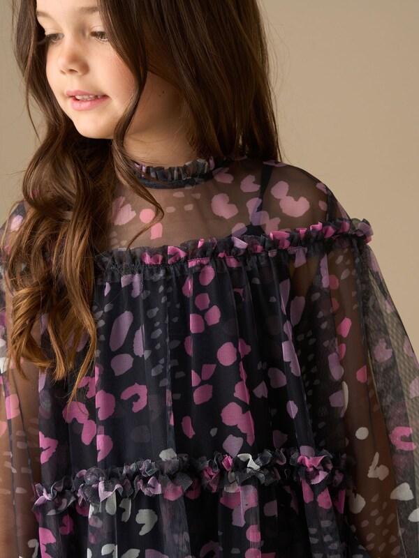 Seraphine Angel & Rocket Blue Cara Printed Mesh Dress