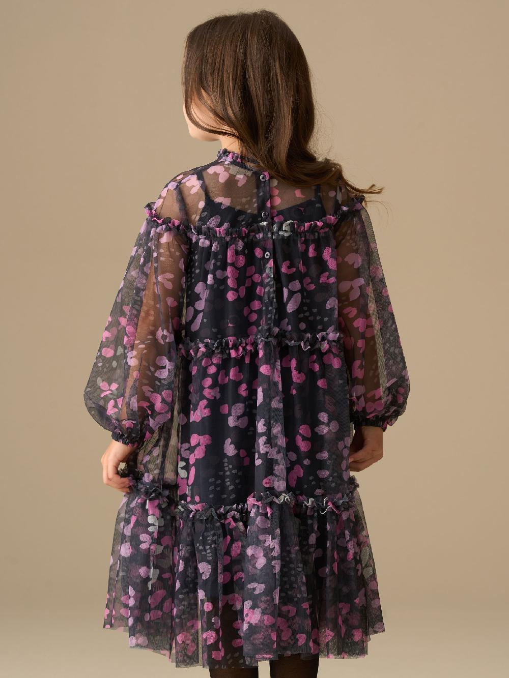 seraphine Angel & Rocket Blue Cara Printed Mesh Dress