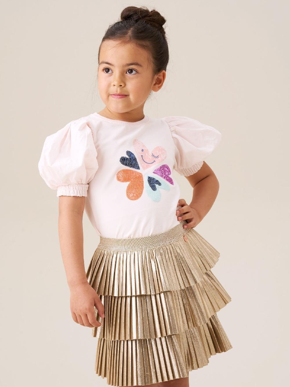 seraphine Angel & Rocket Fusia Pink Eve Ruffle Heart Puff Sleeve T-Shirt