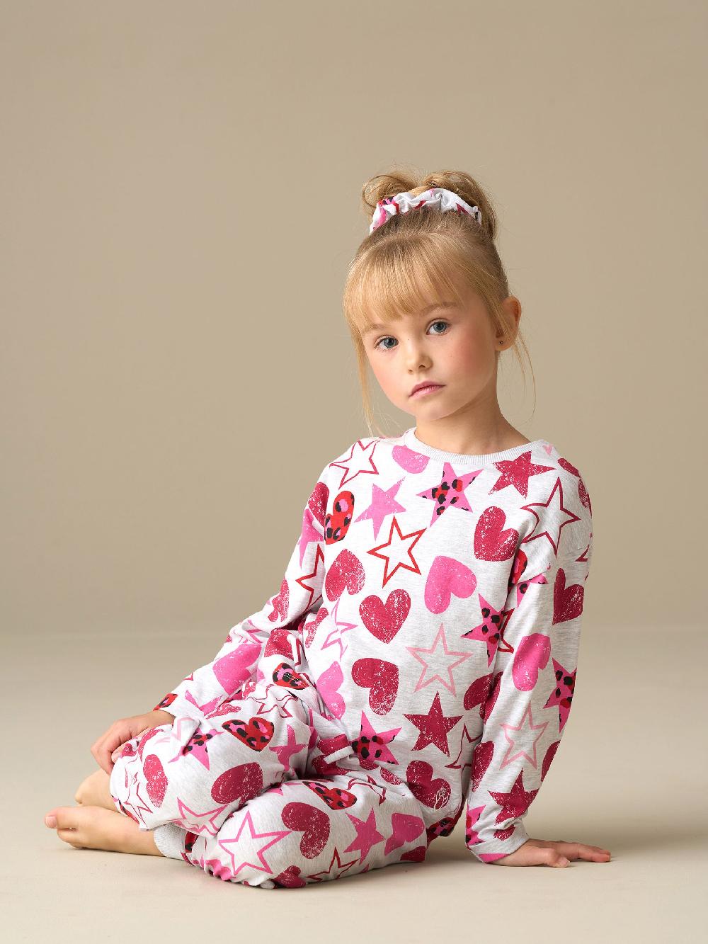 seraphine Angel & Rocket Grey Stella Heart and Star Leopard Pyjamas