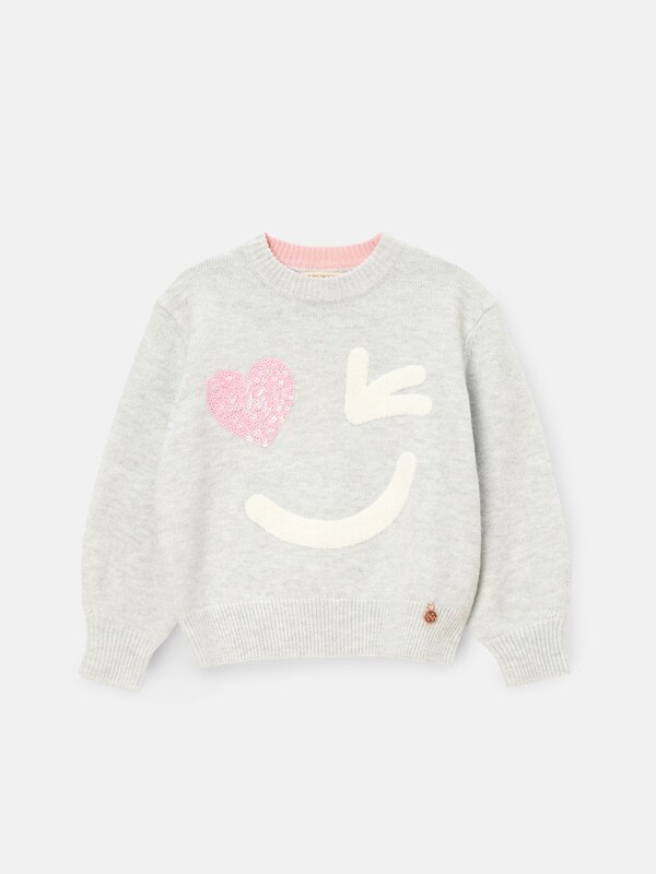 Seraphine Angel & Rocket Grey Verity Smiley Face Jumper