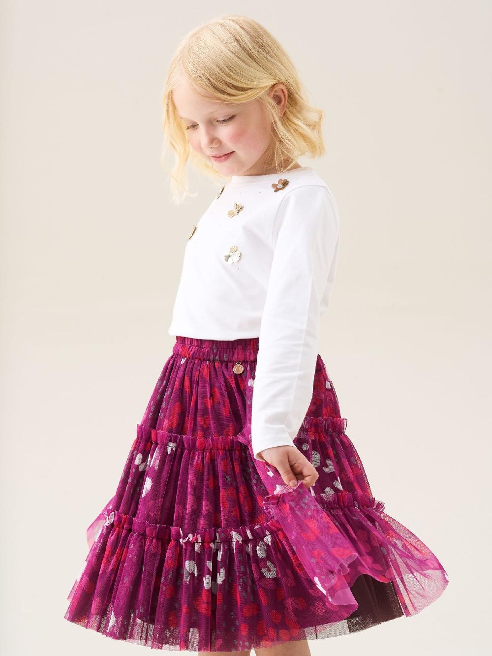 seraphine Angel & Rocket Pink Mae Floral Print Mesh Skirt