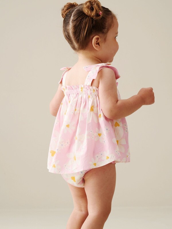 Seraphine Angel & Rocket Pink Minnie Daisy Print Bow Shoulder Tunic And Bloomer Dress