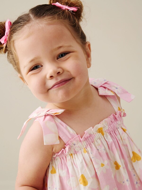 Seraphine Angel & Rocket Pink Minnie Daisy Print Bow Shoulder Tunic And Bloomer Dress