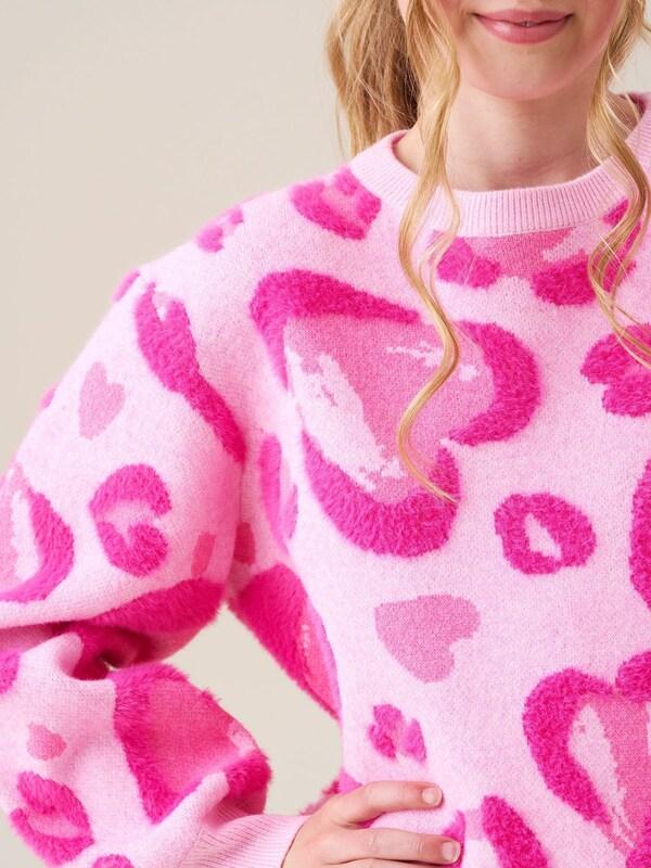 Seraphine Angel & Rocket Pink Reya Leopard Print Heart Eyelash Jumper