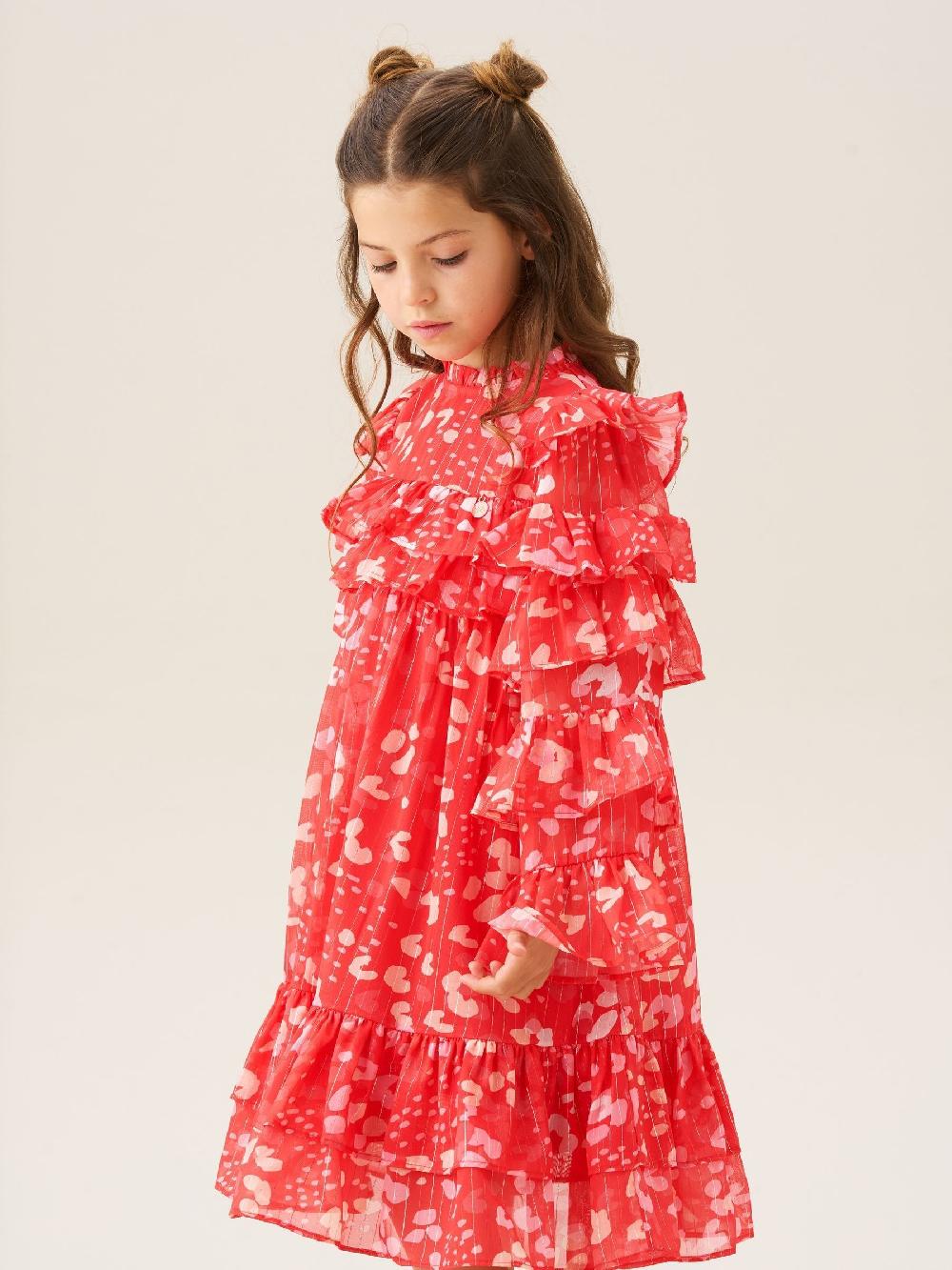 seraphine Angel & Rocket Red Imogen Leopard Print Frill Dress