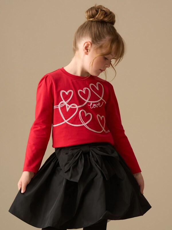 Seraphine Angel & Rocket Red Noelle Sequin Heart Long Sleeve Top