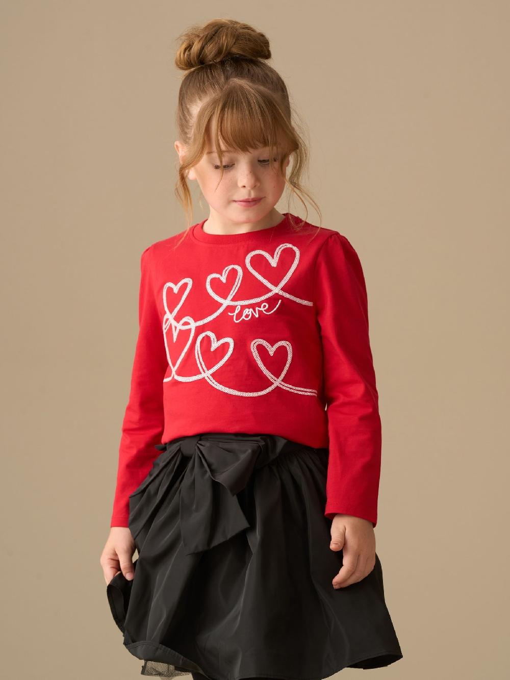 seraphine Angel & Rocket Red Noelle Sequin Heart Long Sleeve Top