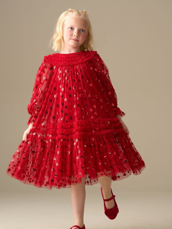 Seraphine Angel & Rocket Red Verity Ruffle Mesh Dress