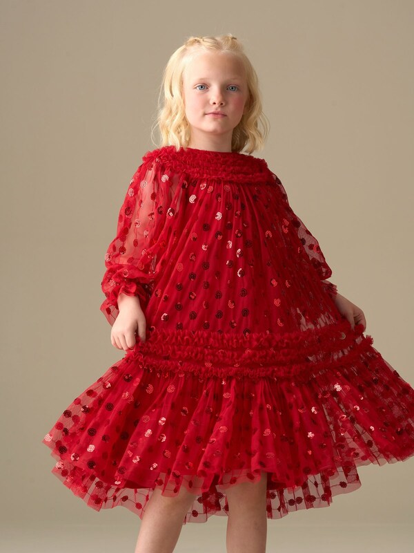 Seraphine Angel & Rocket Red Verity Ruffle Mesh Dress