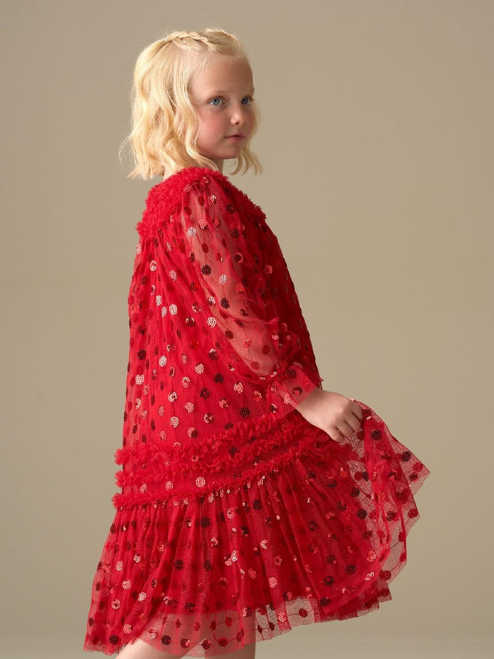 seraphine Angel & Rocket Red Verity Ruffle Mesh Dress