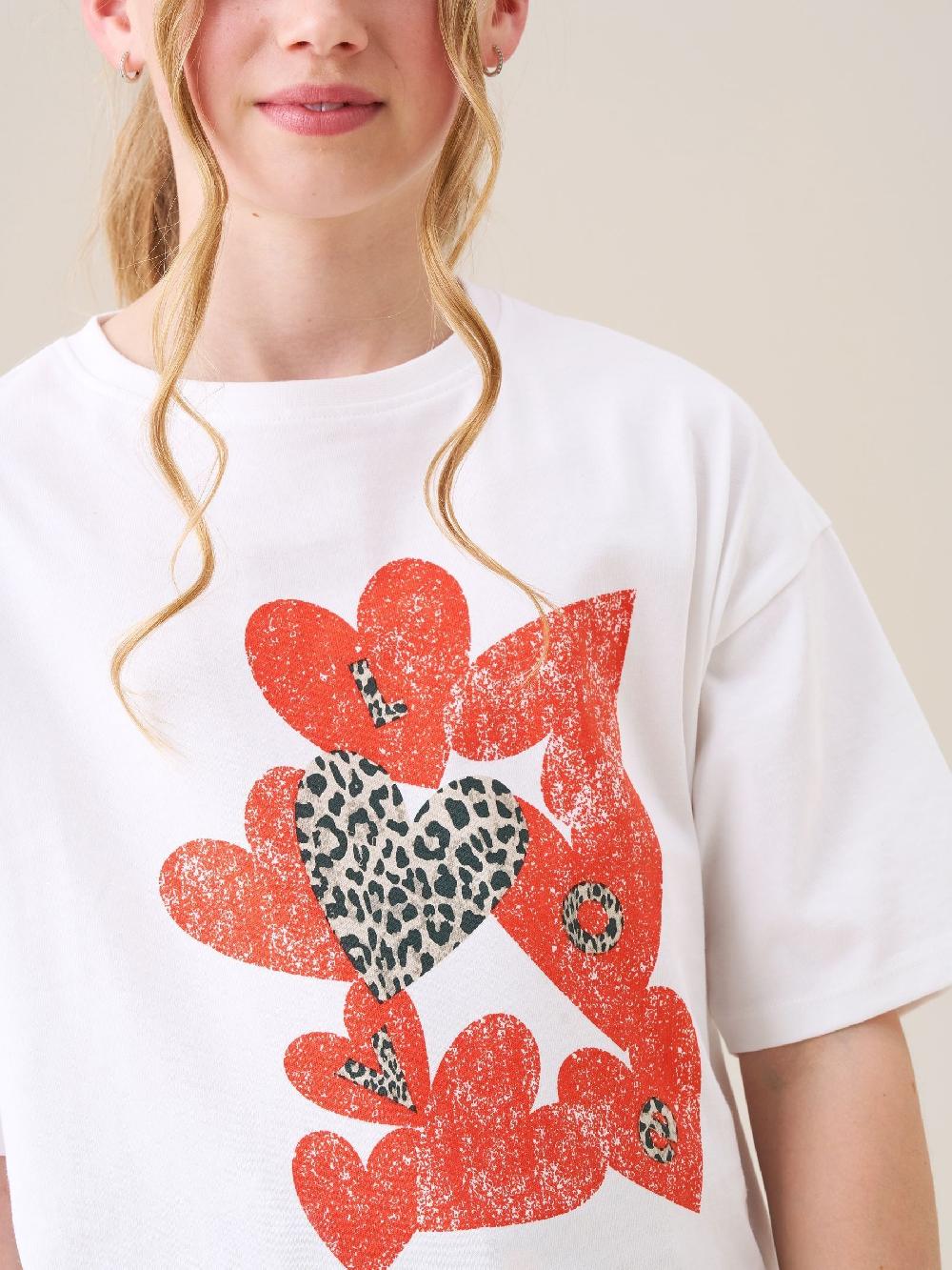 seraphine Angel & Rocket White Oversized Quinn Heart Print T-Shirt