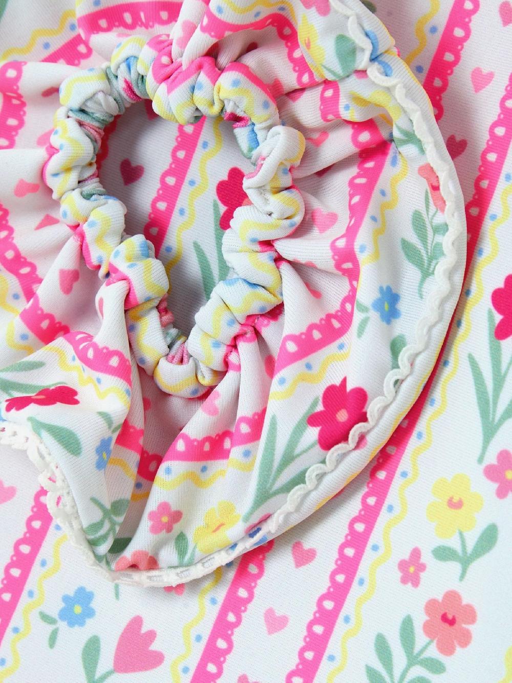 seraphine Angels By Accessorize Pink Girls Floral Print Swimsuit & Hair Scrunchie Set