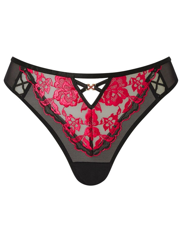 Seraphine Ann Summers Black Brazilian Knickers Endless Attraction Foiled Embroidered Knickers