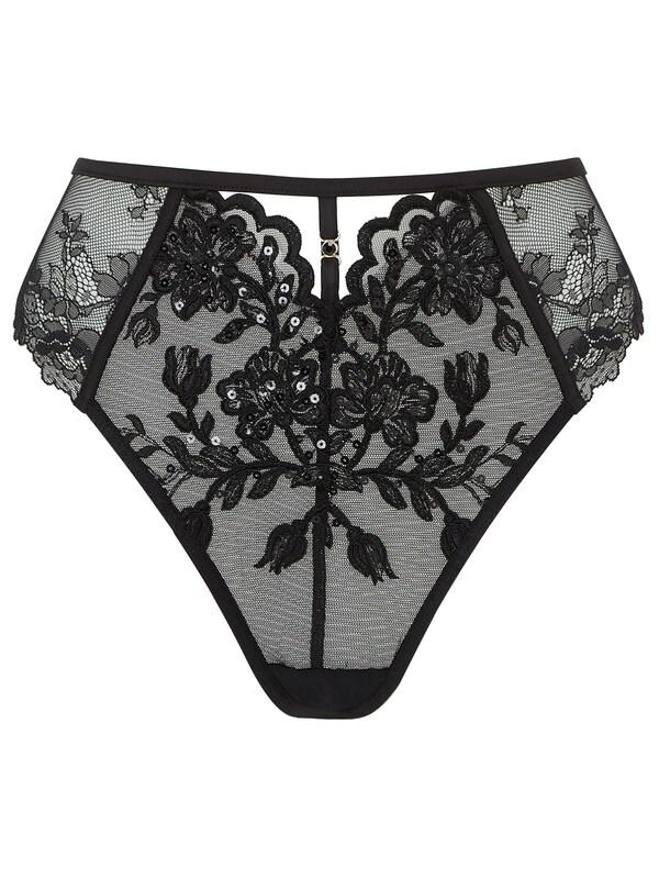 Seraphine Ann Summers Black The Icon Sequin High Waist Brazilian Knickers