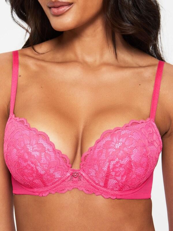 Seraphine Ann Summers Dark Pink Pad Plunge Sexy Lace Underwired Bra
