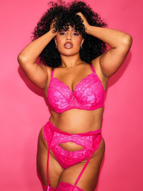 Seraphine Ann Summers Dark Pink Pad Plunge Sexy Lace Underwired Bra