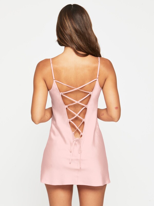 seraphine Ann Summers Pale Pink Cherryann Satin Chemise Slip Nightie