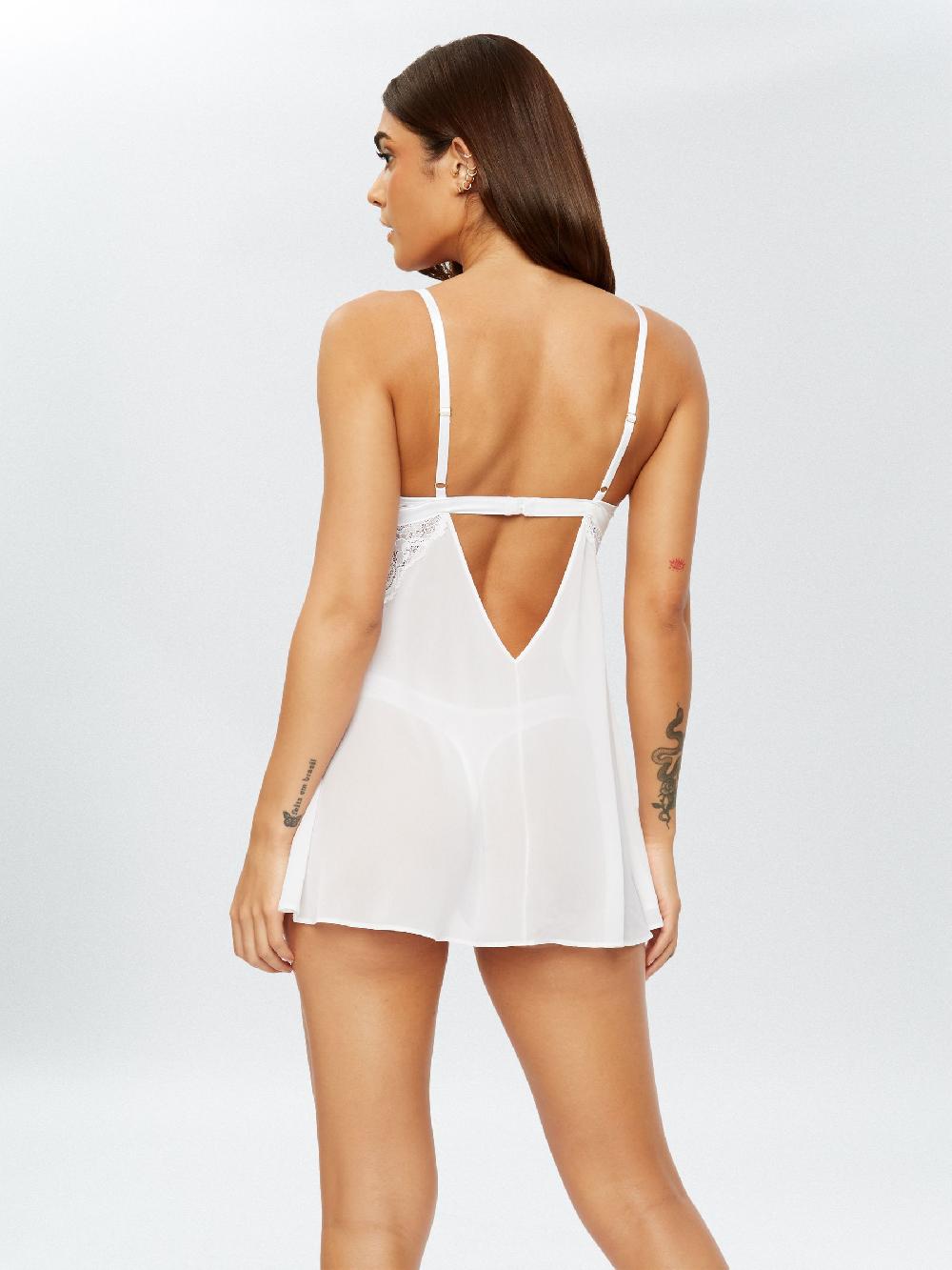 seraphine Ann Summers White Embroidered Icon Chemise Slip
