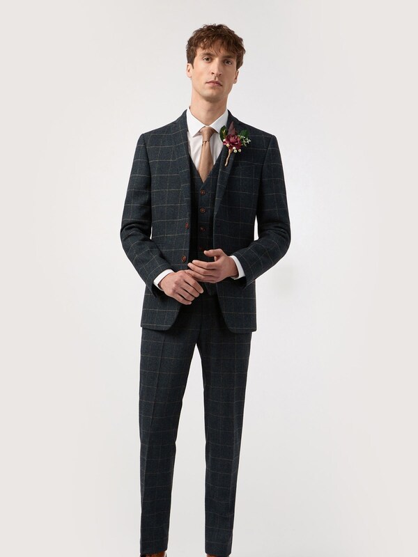 Seraphine Antique Rogue Blue Dax Herringbone Check Jacket