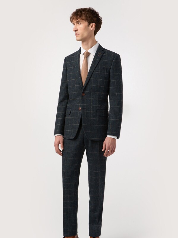 Seraphine Antique Rogue Blue Dax Herringbone Check Jacket