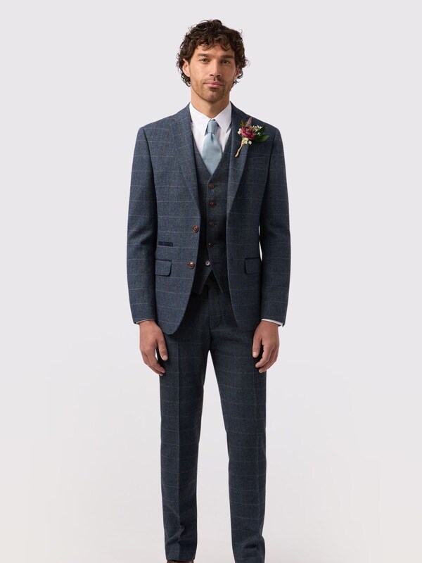 Seraphine Antique Rogue Blue Maverick Hbone Check Jacket