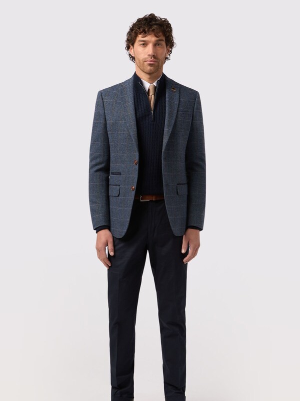 Seraphine Antique Rogue Blue Maverick Hbone Check Jacket