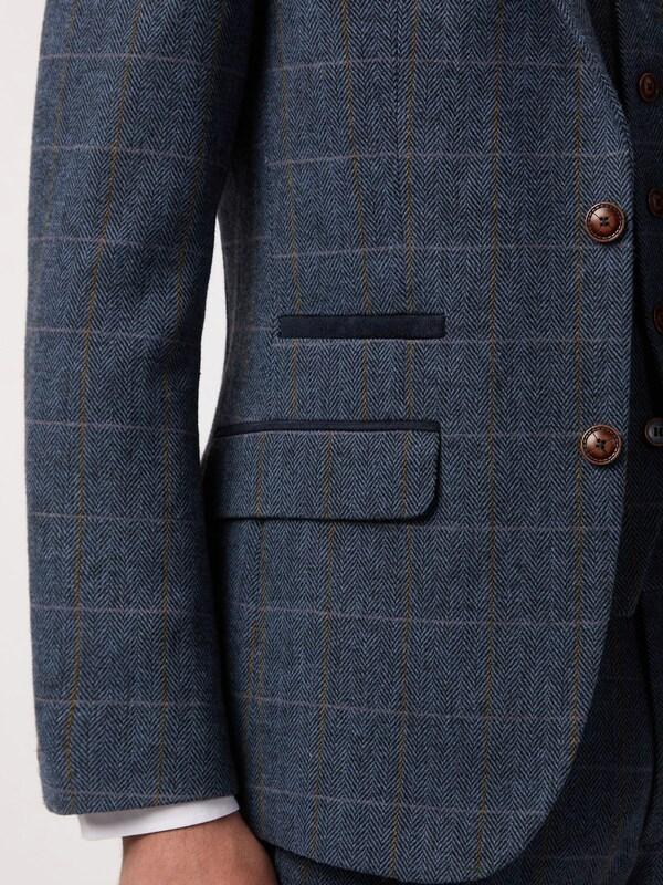 Seraphine Antique Rogue Blue Maverick Hbone Check Jacket