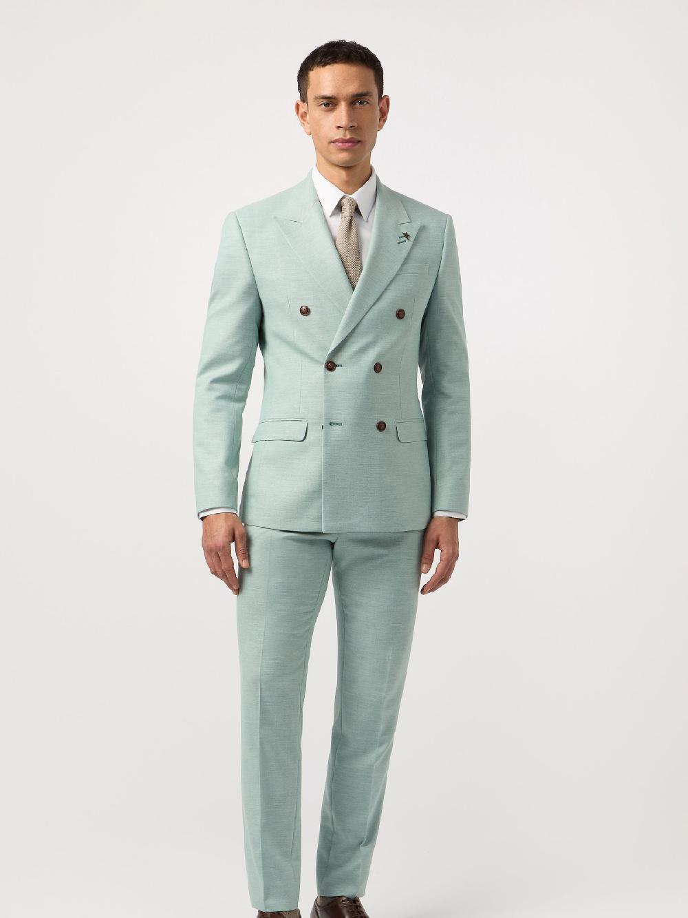 seraphine Antique Rogue Blue Slim Seafoam Texture DB Jacket