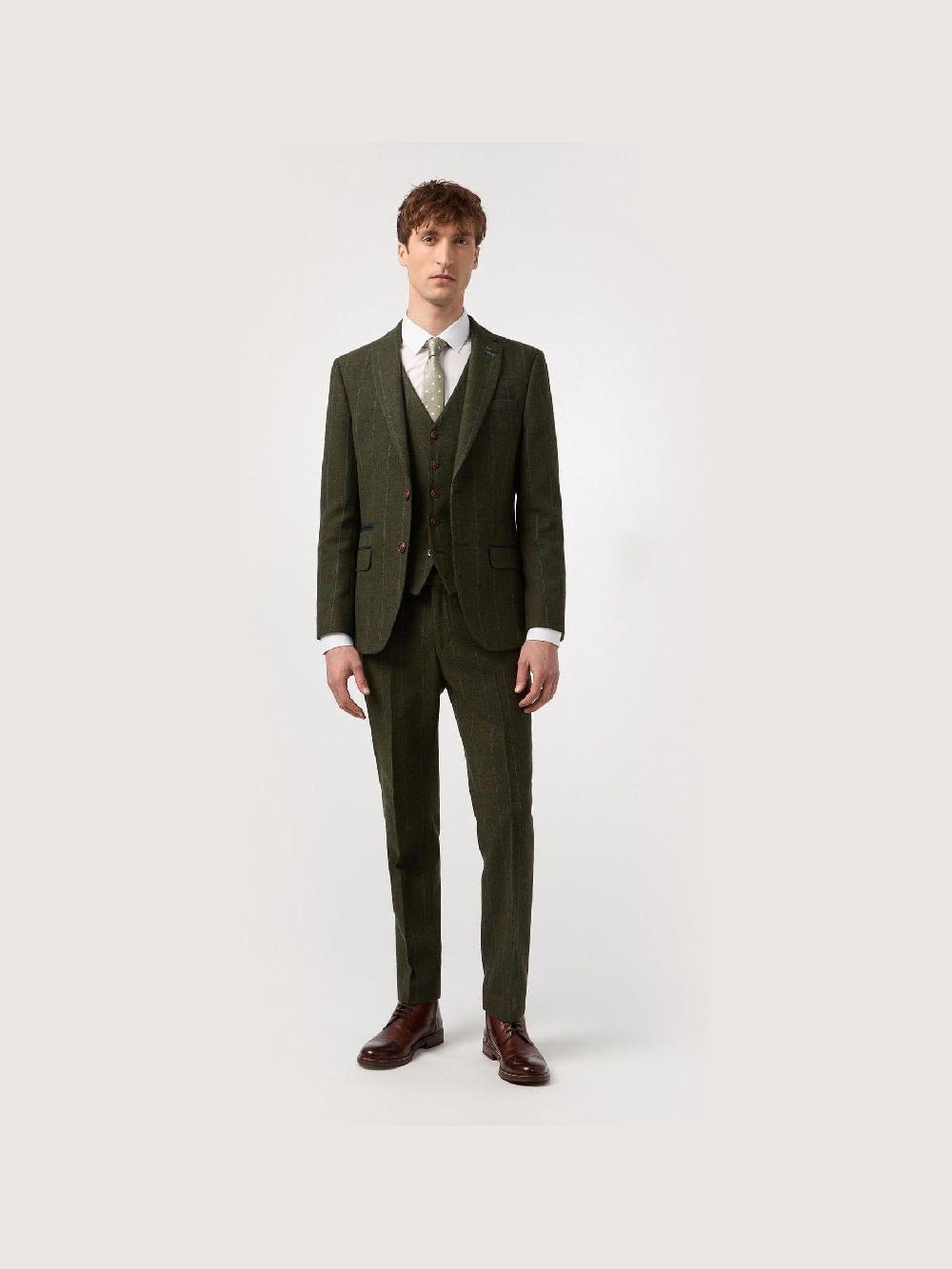 seraphine Antique Rogue Green And Blue Hooper Check Jacket