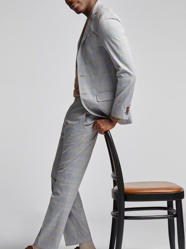 Seraphine Antique Rogue Grey Agate Taupe Check Jacket