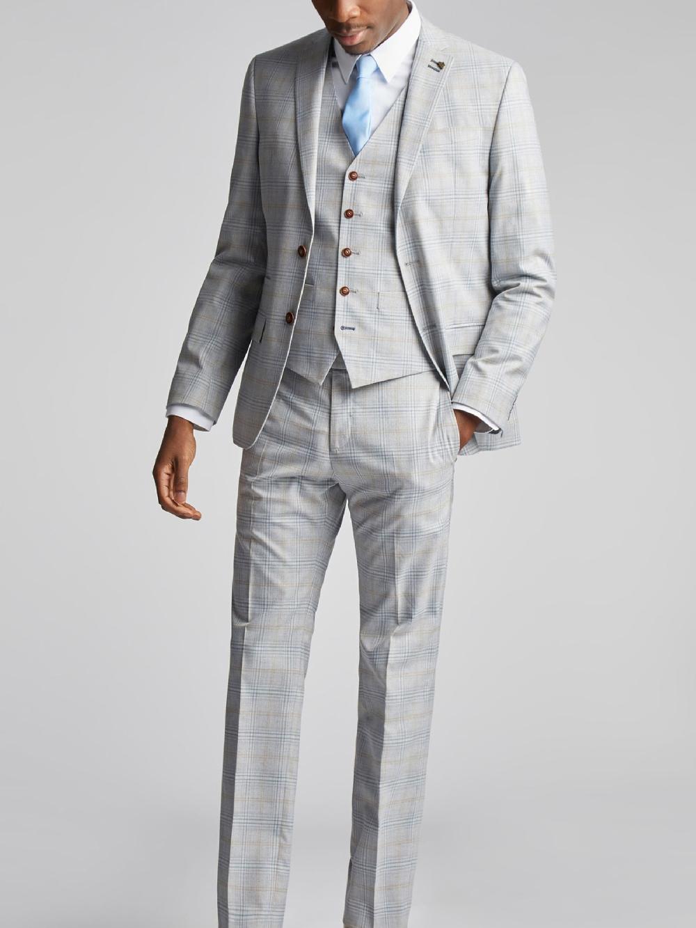 seraphine Antique Rogue Grey Agate Taupe Check Jacket