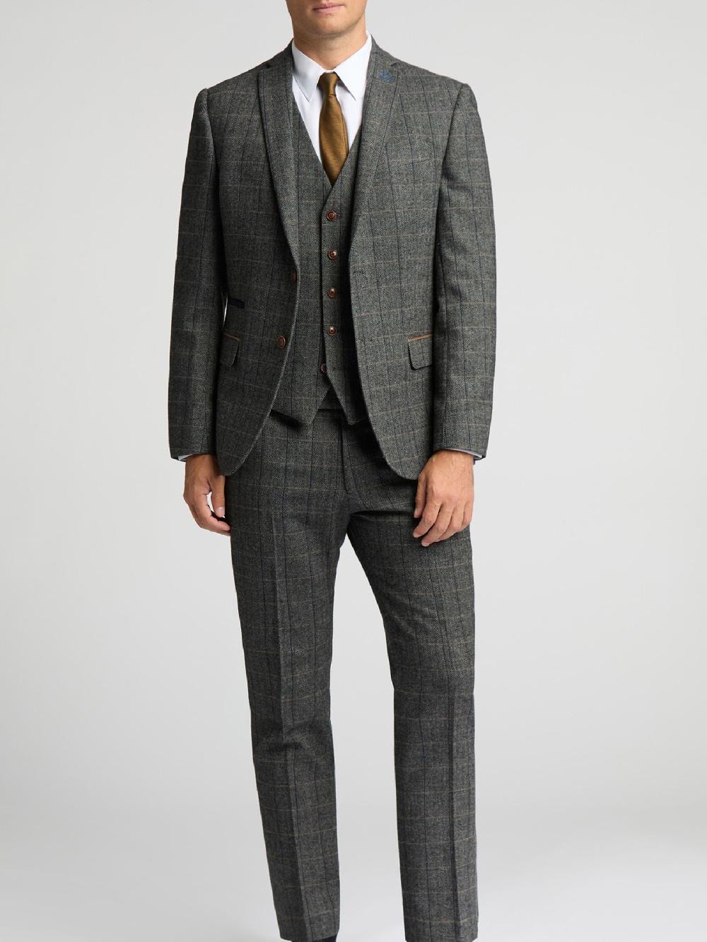 seraphine Antique Rogue Grey Emerson Herringbone Jacket