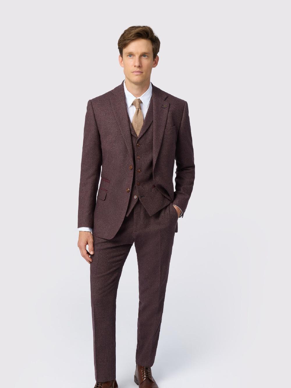 seraphine Antique Rogue Red Herringbone Tweed Jacket